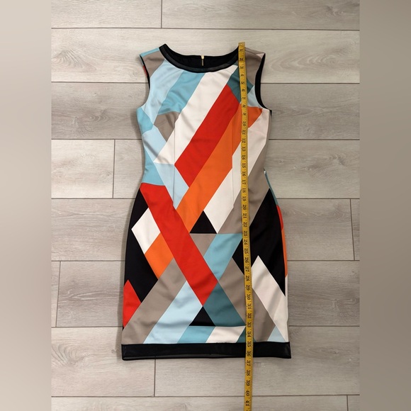 EUC Tahari ASL Geometric Mini Dress in Orange, Blue & Red Size 2 - Picture 12 of 12